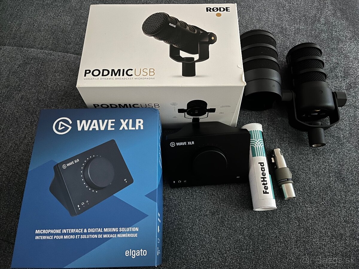 Rode PodMic USB XLR mikrofón + Triton FetHead + Elgato Wave