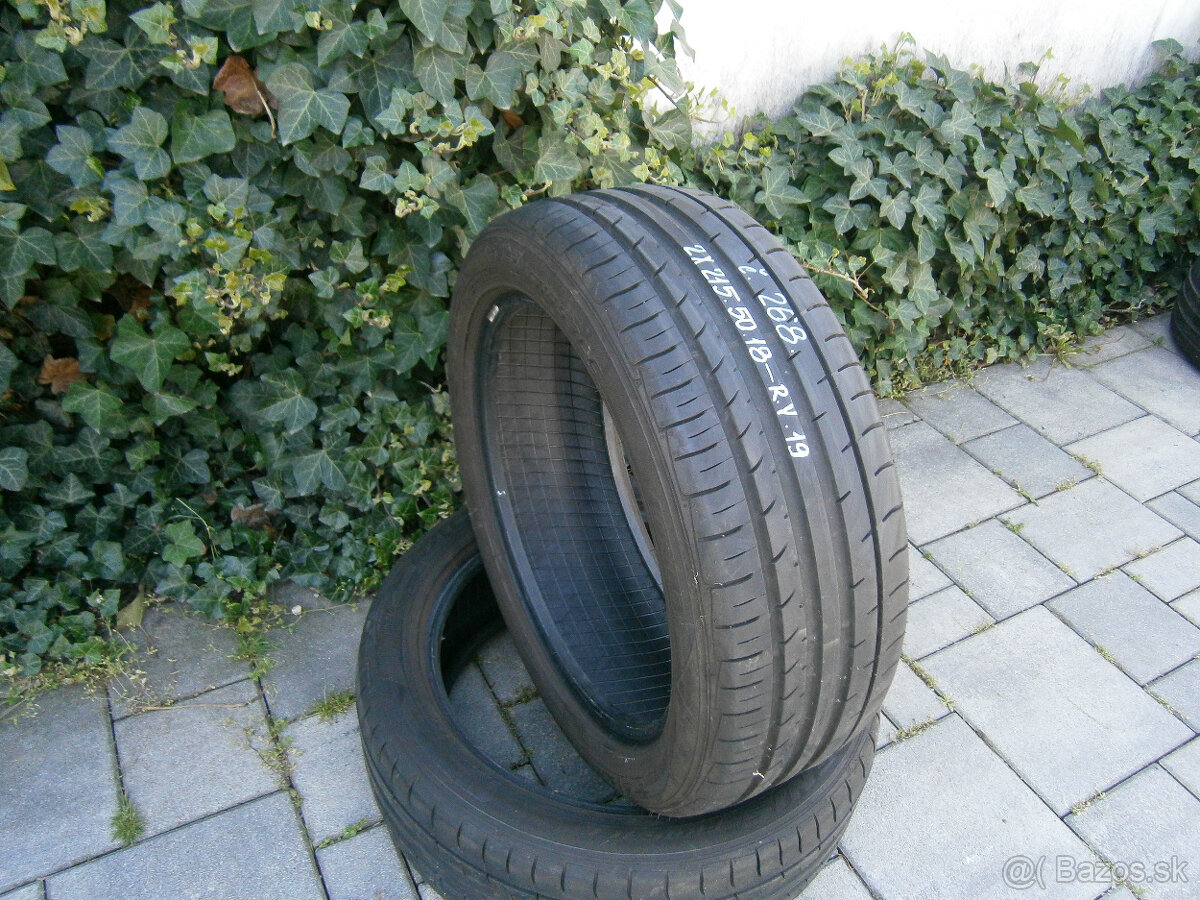 Predám 2x letné pneu Falken 215/50 R18 92WXL