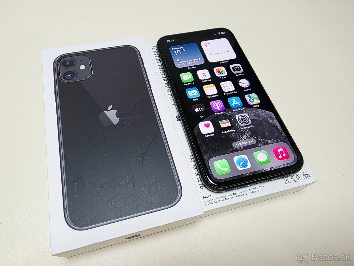 APPLE IPHONE 11 64GB BLACK ,ZDRAVIE BATERKY 100%