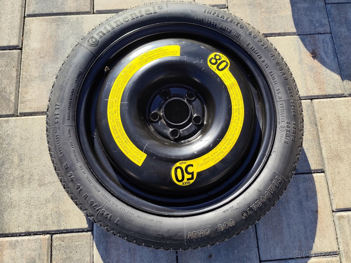 5x100 r16 dojazdove koleso Škoda, Volkswagen, Seat