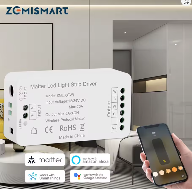 RGB LED pás matter riadiaca jednotka