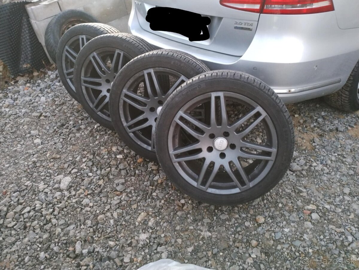 Elektrony,alu disky R18 Audi plus zanovne pneumatiky 5x112