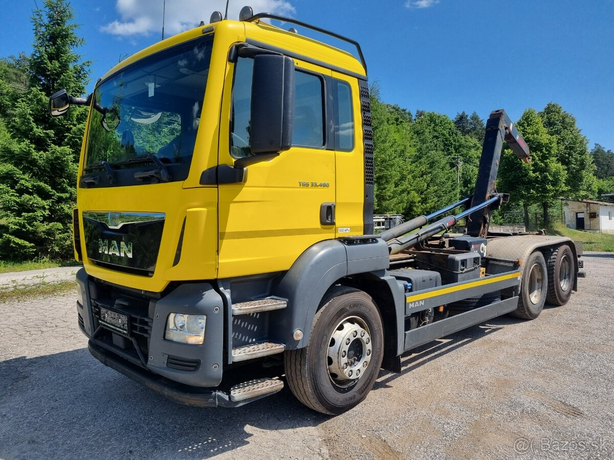 MAN TGS 33.480 6x4 hákový nosič HIAB Multilift 18 T