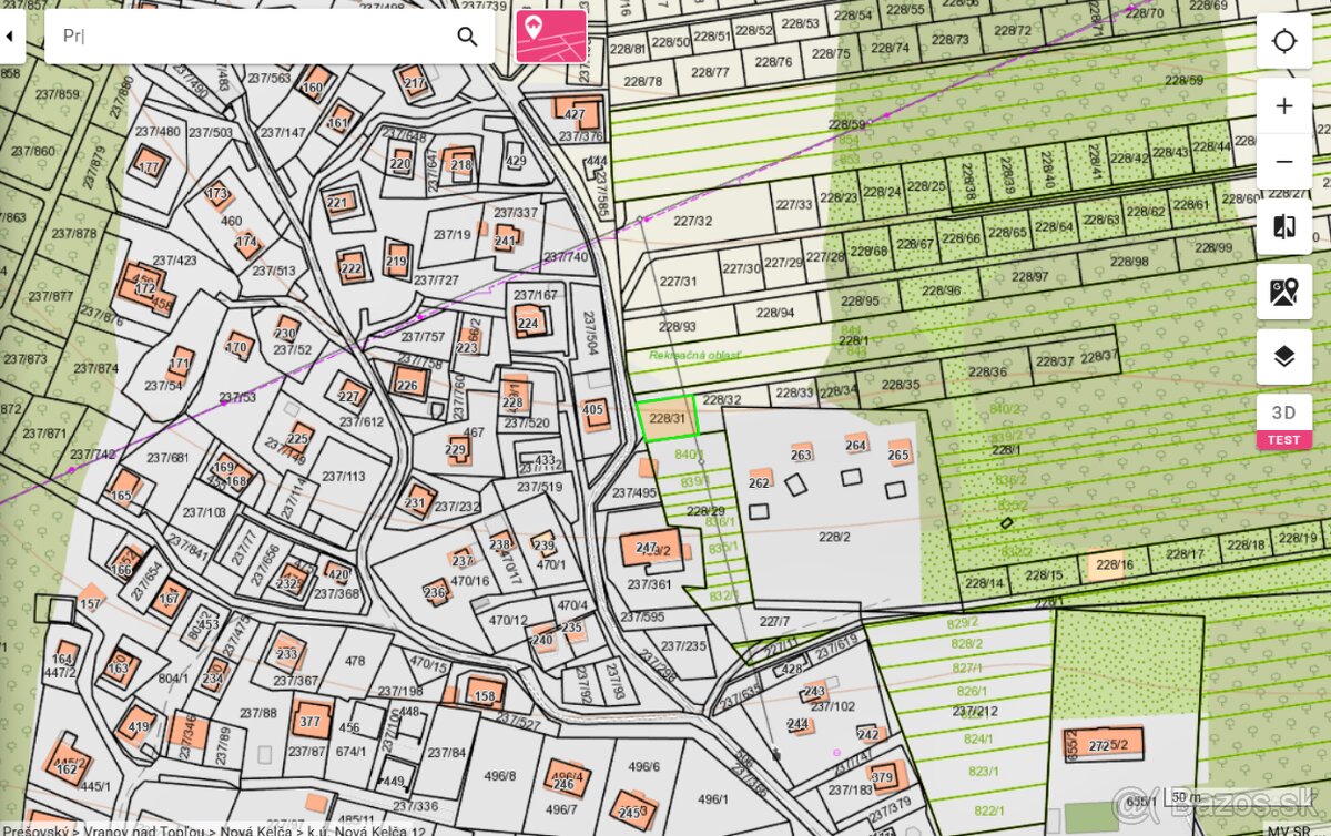 Pozemok Domaša - Nová Kelča