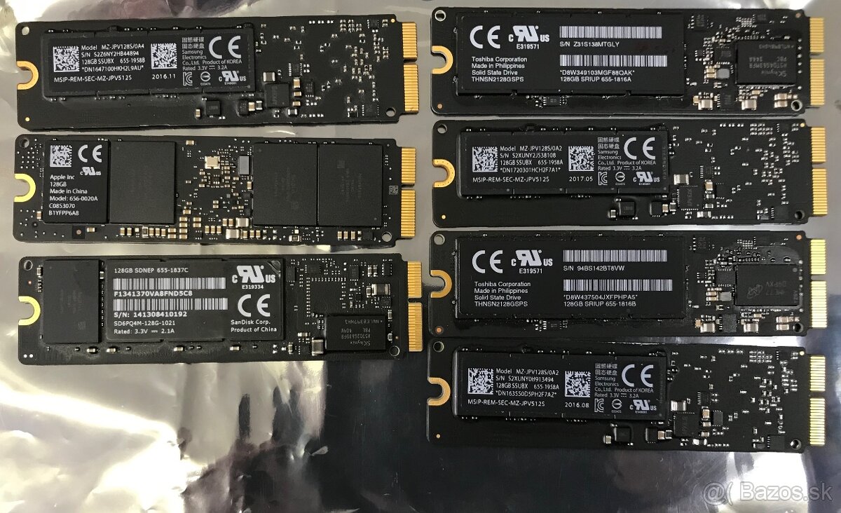 Flash disk SSD 128GB, 256GB,480, 512GB pre Retiny, Air, iMAC