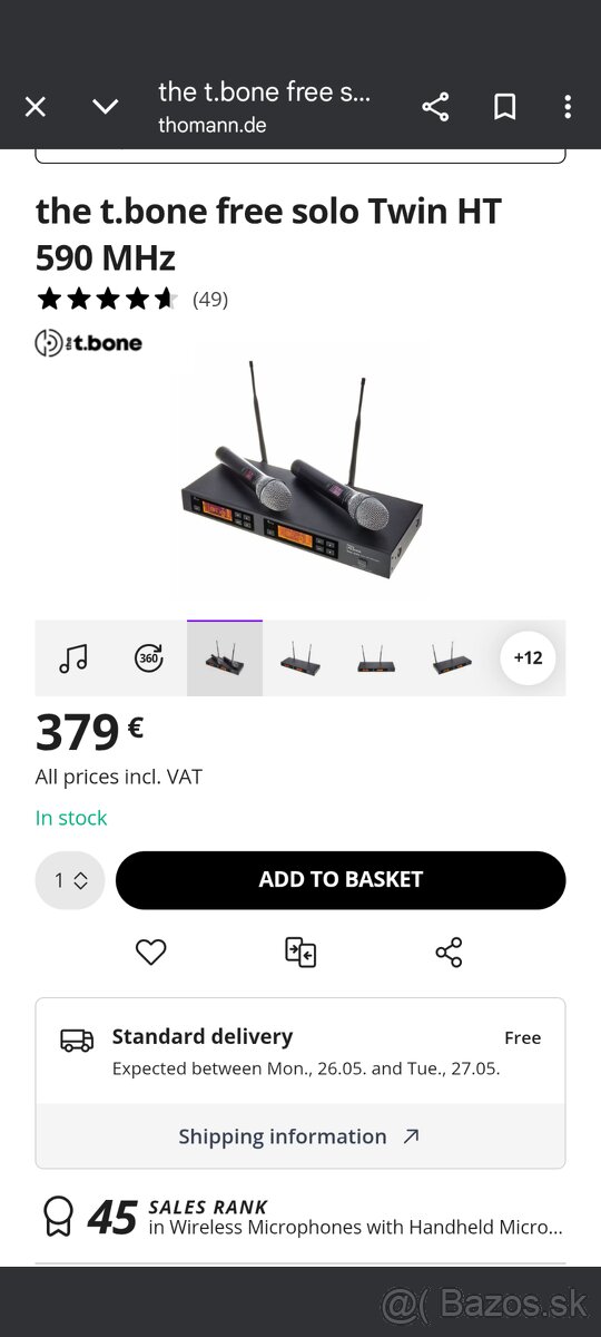 the t.bone free solo Twin HT 590 MHz