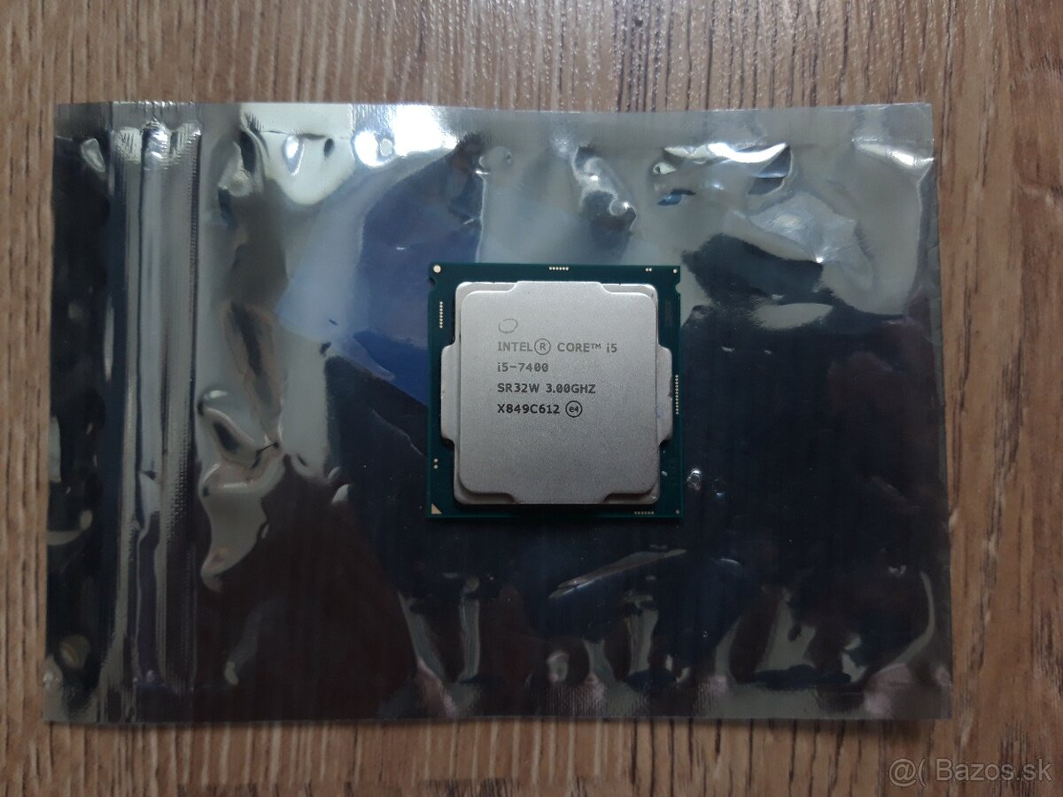 Intel Core i5-7400 4-jadrový, 4-vlákna, 3.0GHz - 3.5 GHz