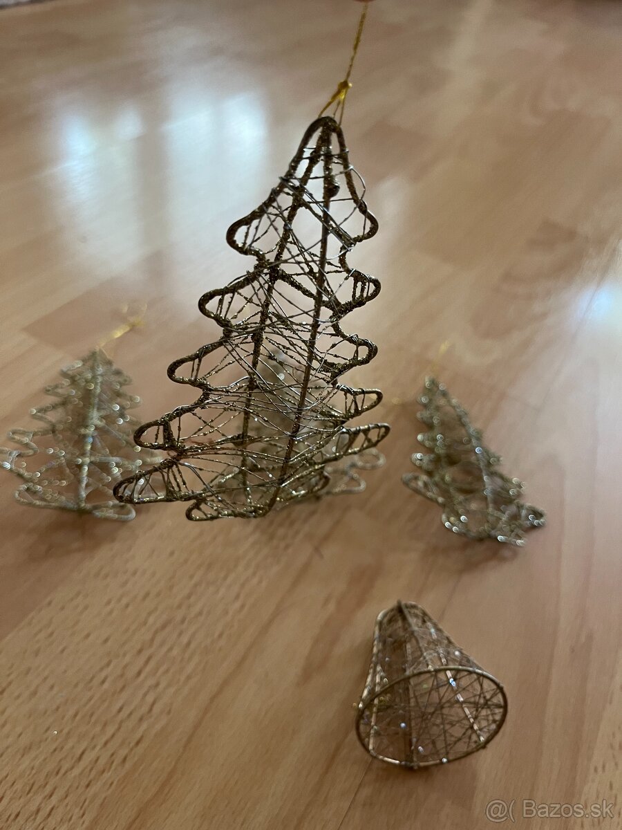 5 kovových vianočných ozdôb