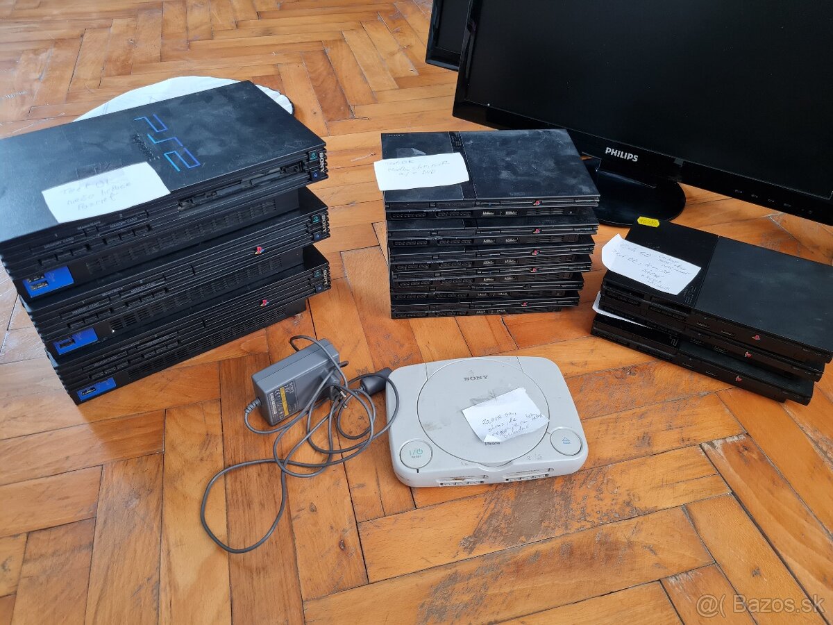PlayStation konzoly (PS1, PS2 Fat, PS2 Slim) + diely