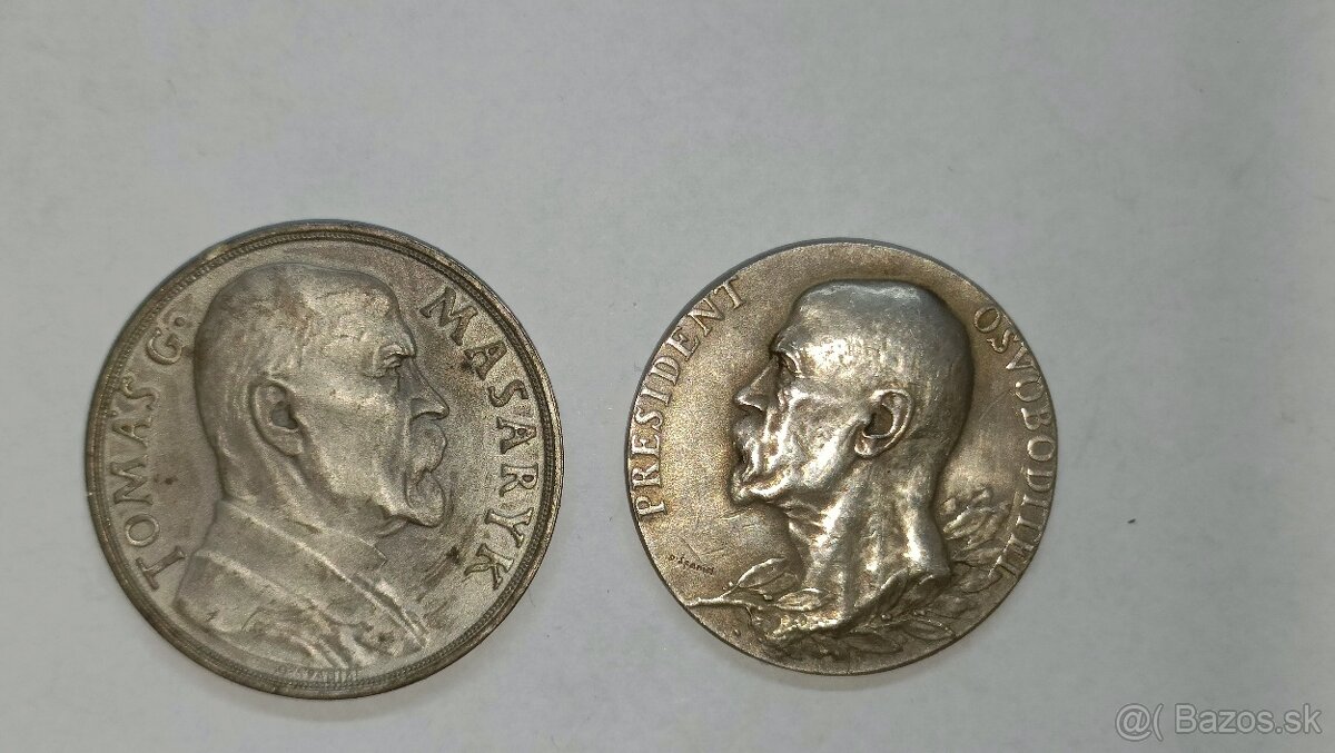 Strieborne medaile T.G.Masaryk
