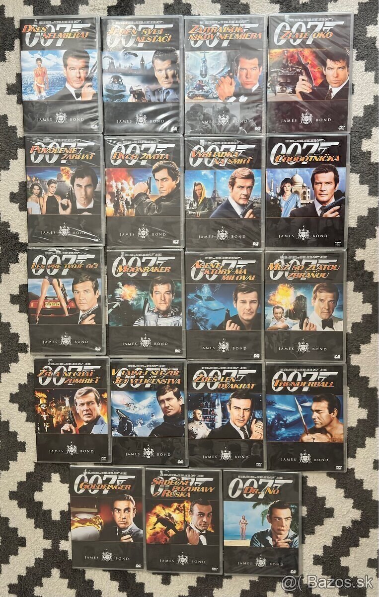 Dvd James Bond + posledná bondovka s D. Craigom