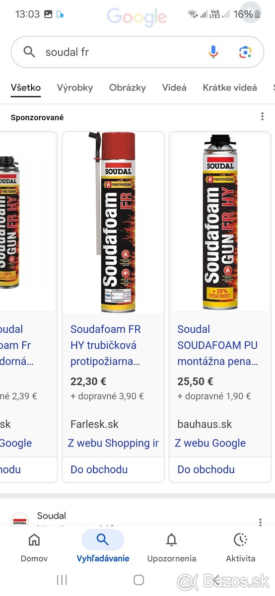 Soudal protypožiarna pena