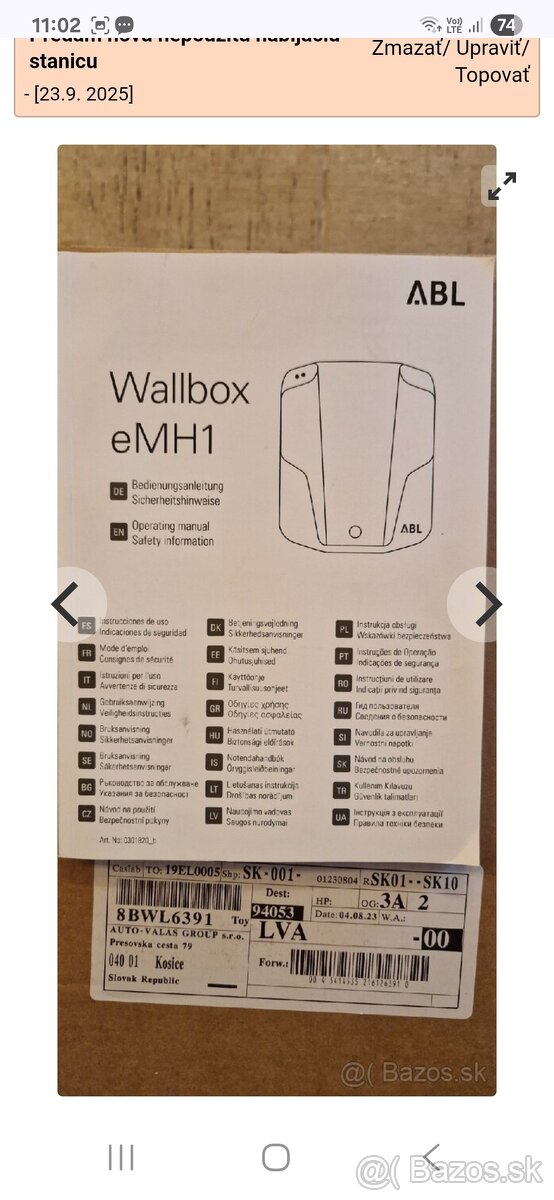 Rychlonabijacia stanica Wallbox eMH1