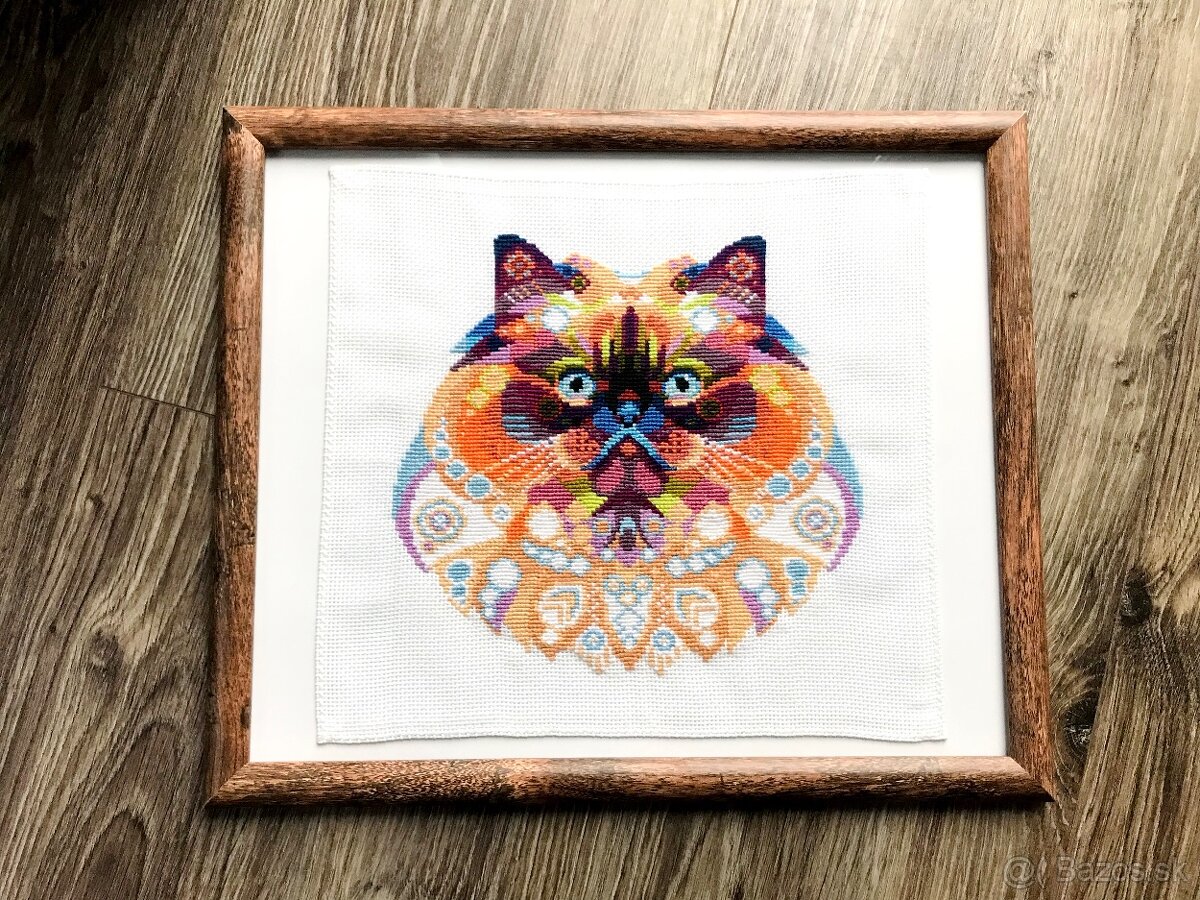 Krížiková výšivka / obraz Himalájska mačka