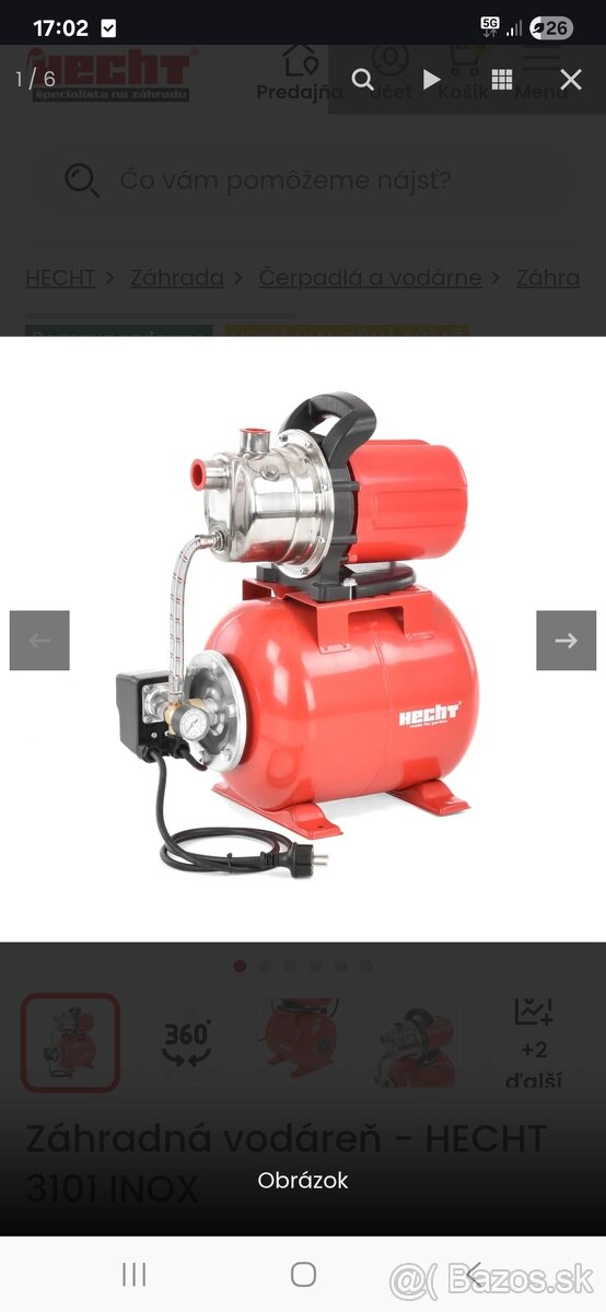 Záhradna vodáreň - čerpadlo HECHT 3101 INOX