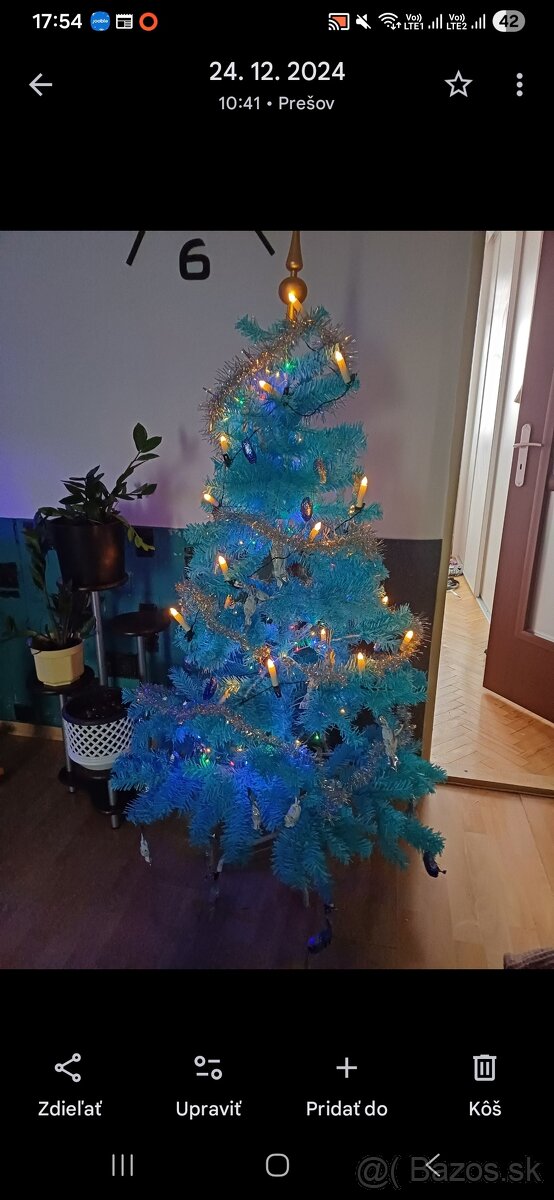 Modrý a zelený vianočný stromček-150cm