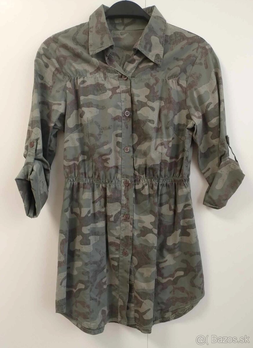 Dievčenská/dámska maskáčová/vojenská košeľa s dlhým rukávom
