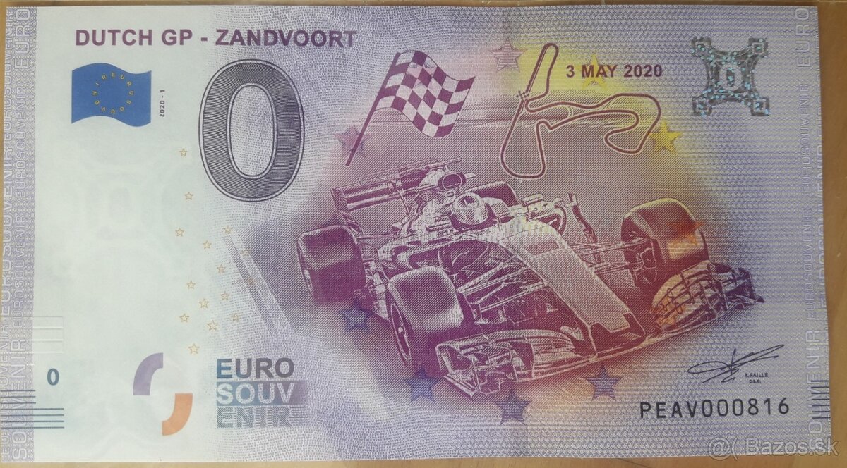 0€ / 0 euro suvenírová bankovky zahraničné