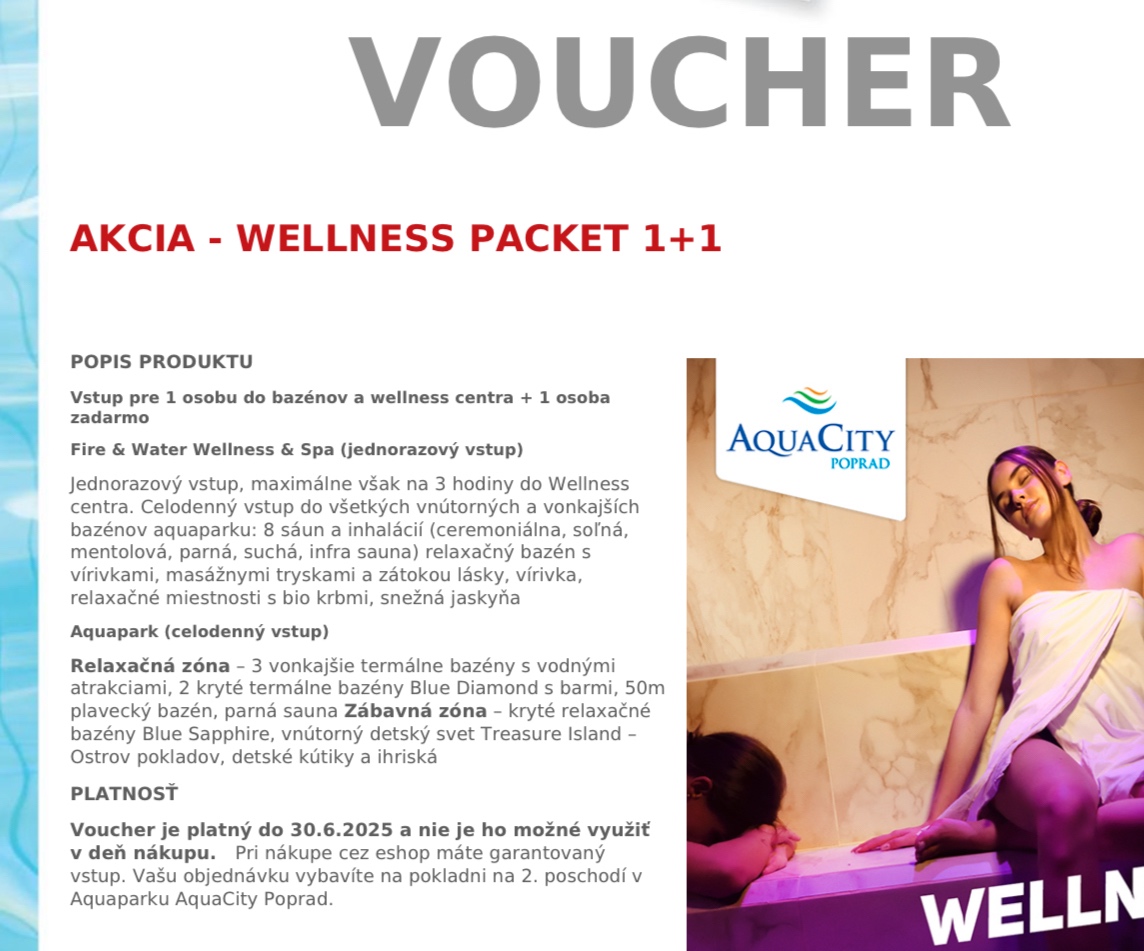 Aquacity poprad welness packet 1+1