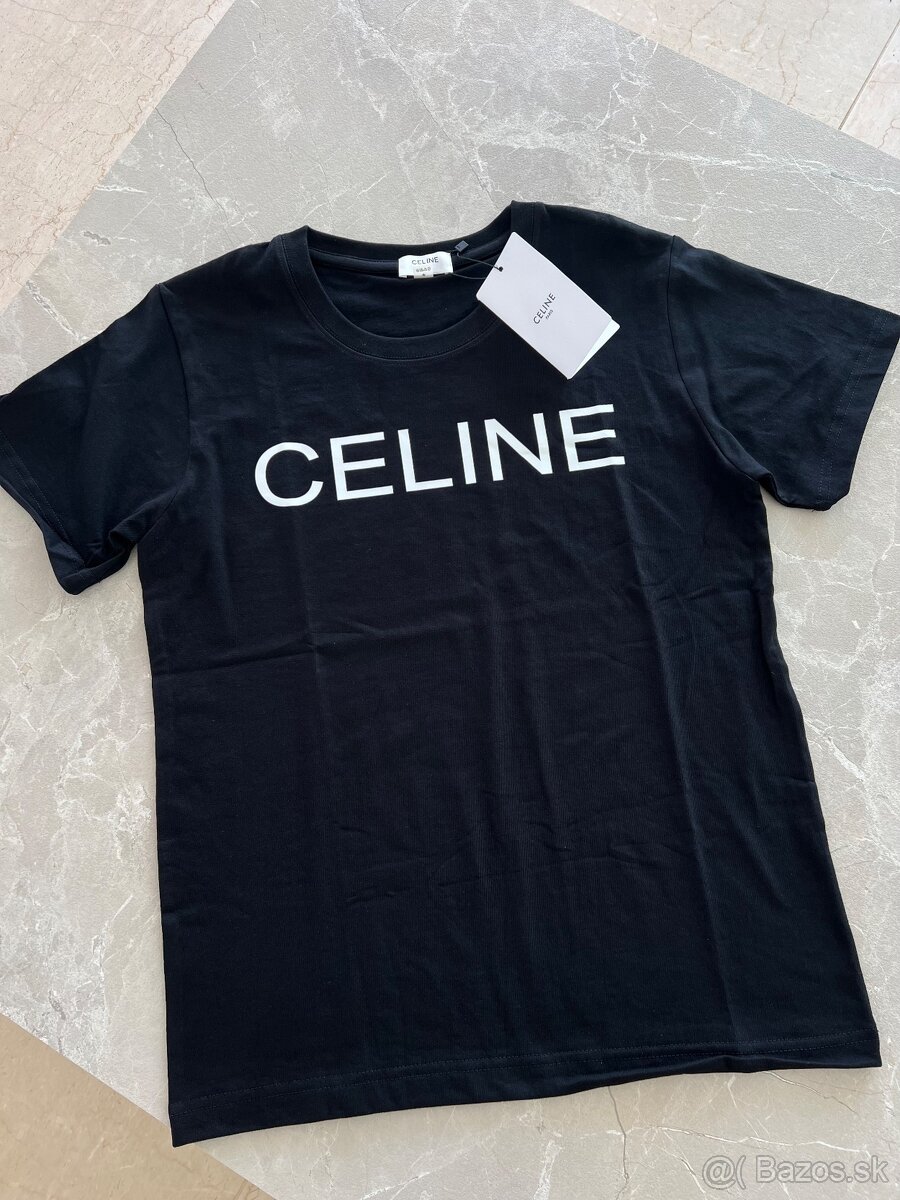 Celine tričko čierne s nápisom