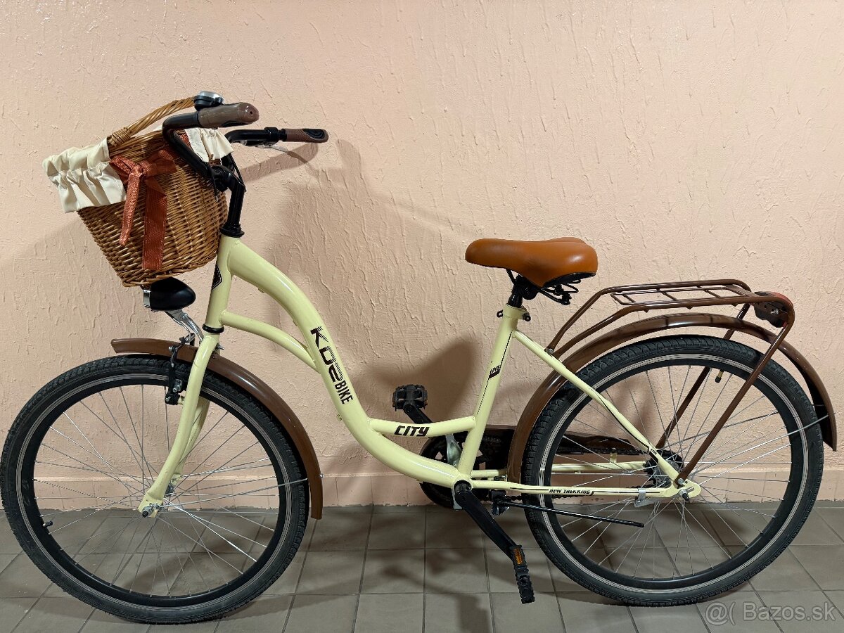 Retro Bicykel KOZBIKE 26" s košíkom.