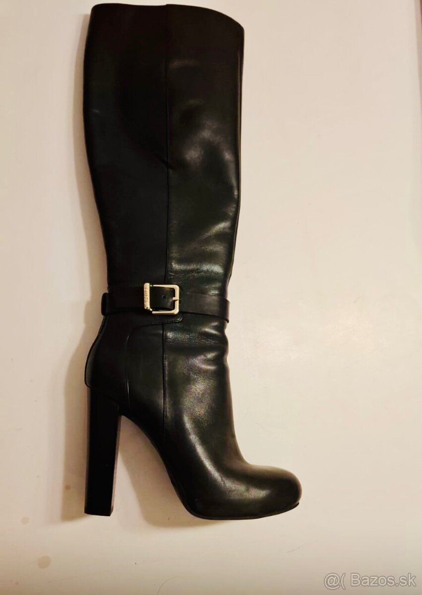 Predám čierne kožené vysoké čižmy GUESS