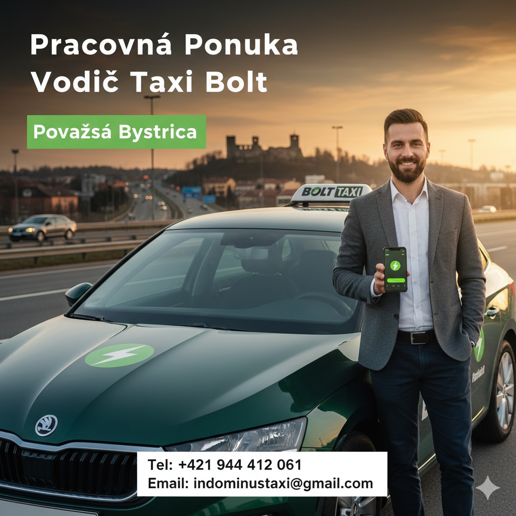 Hľadáme vodičov Bolt (Taxi) - Považská Bystrica