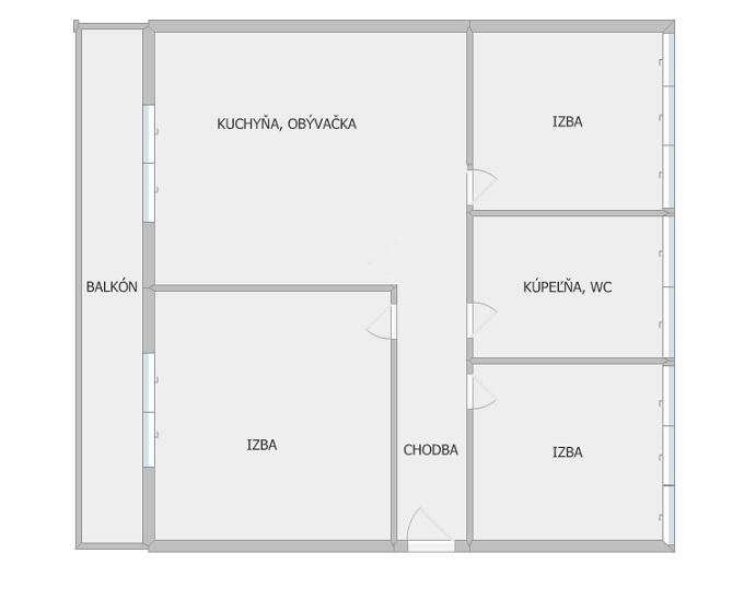 PREDAJ 4 IZBOVÝ BYT S KRÁSNYM VÝHĽADOM NA ZOBORE, BALKÓN 13
