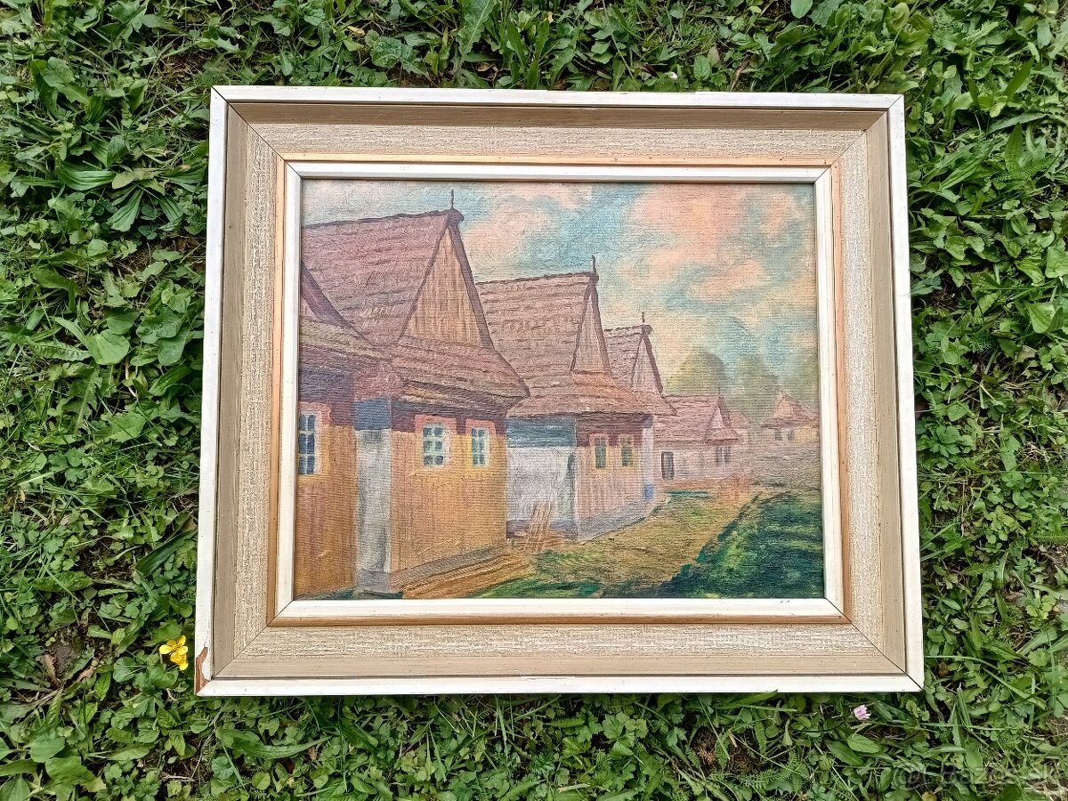 obraz olejomaľba Drevenice