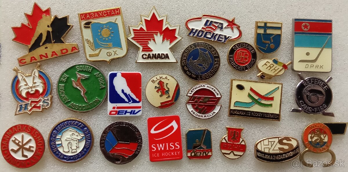 Predám odznaky hokejových federácií
