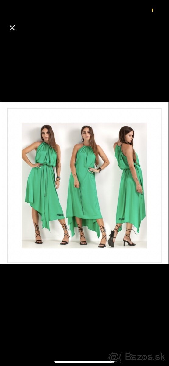 Kura collection zelene silk šaty