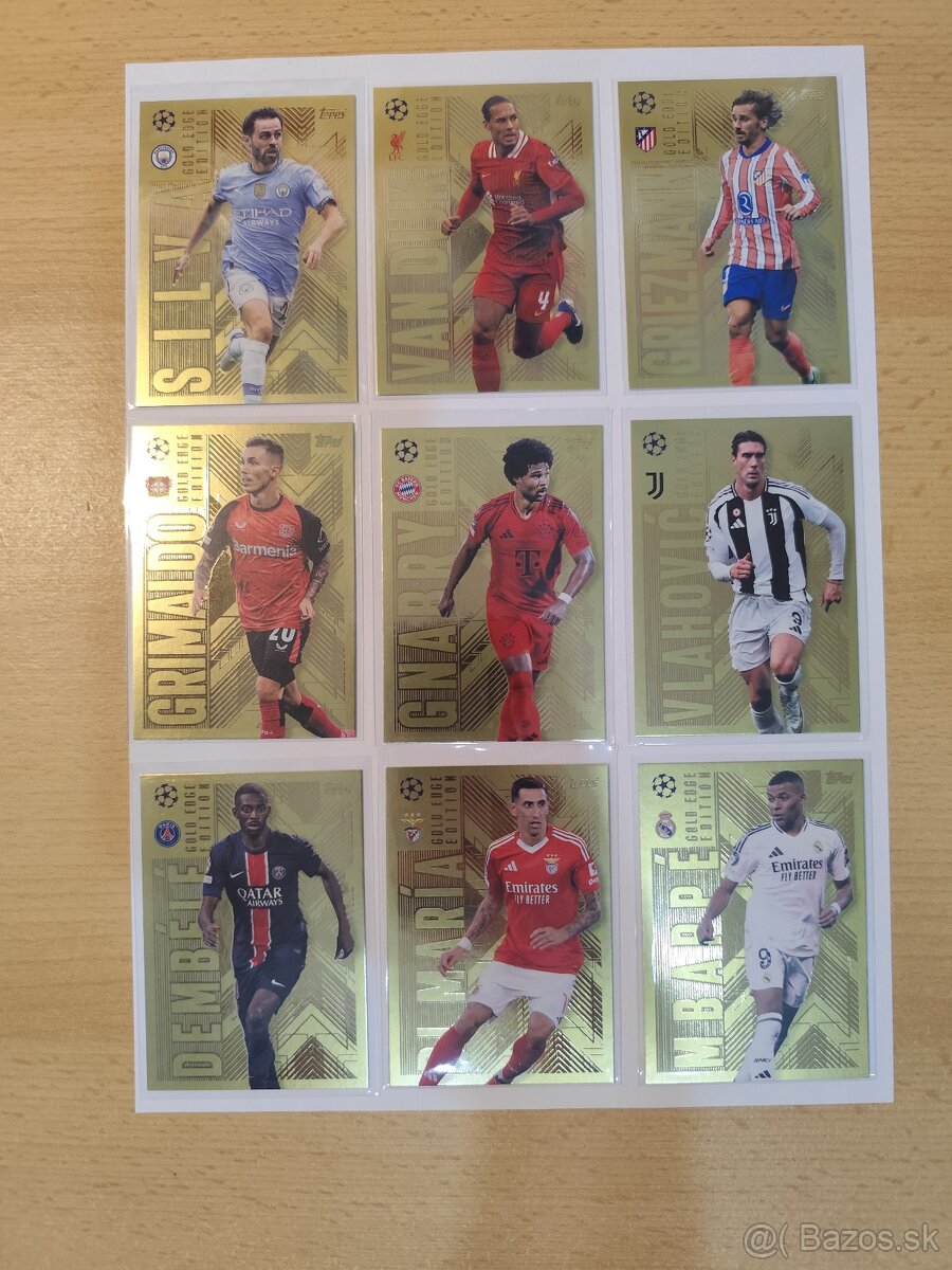 Gold edge topps match attax extra kartičky 2024/25 set
