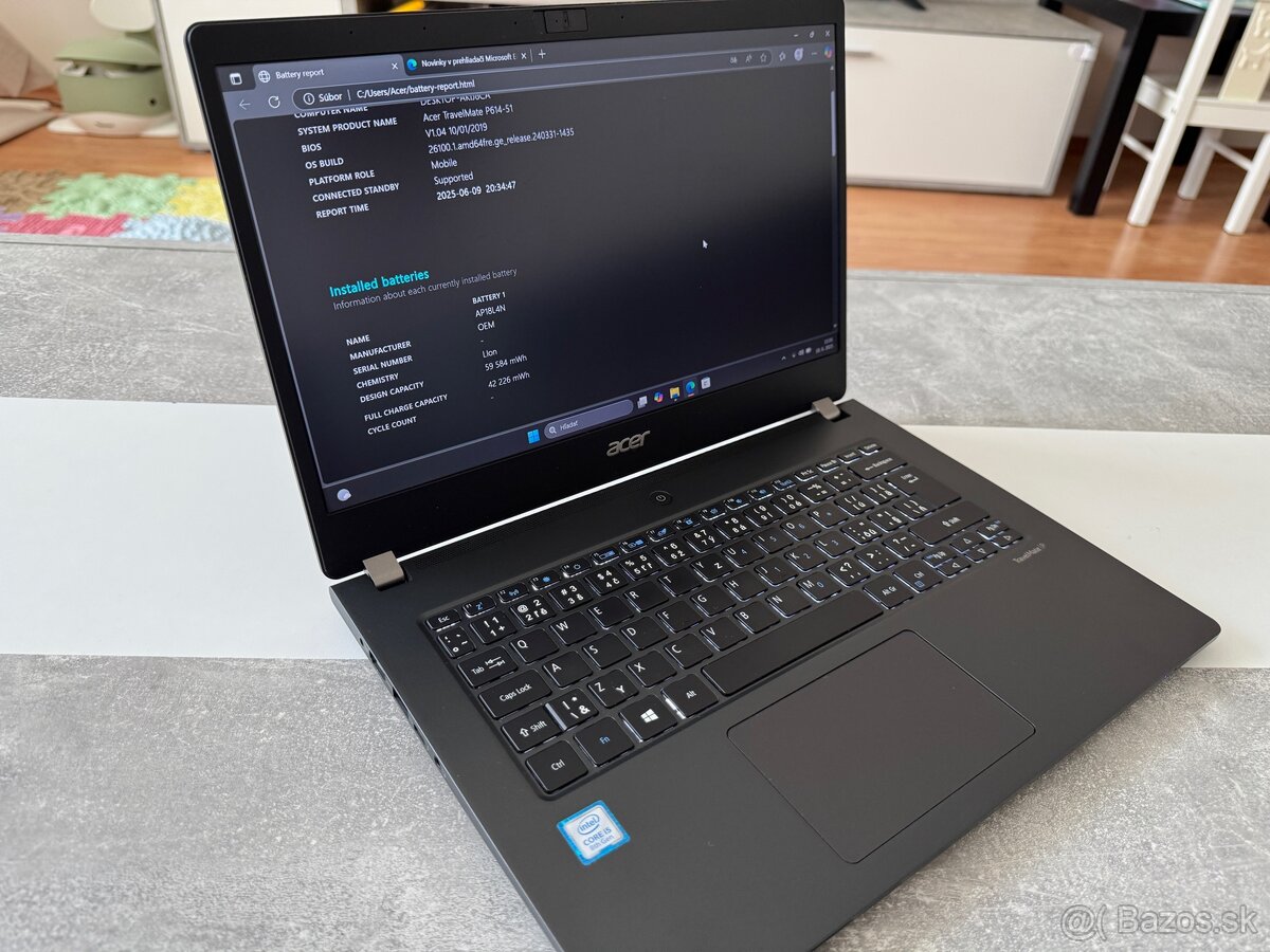 Acer TravelMate P6 – i5, 8GB RAM, 256GB NVMe SSD, Win 11