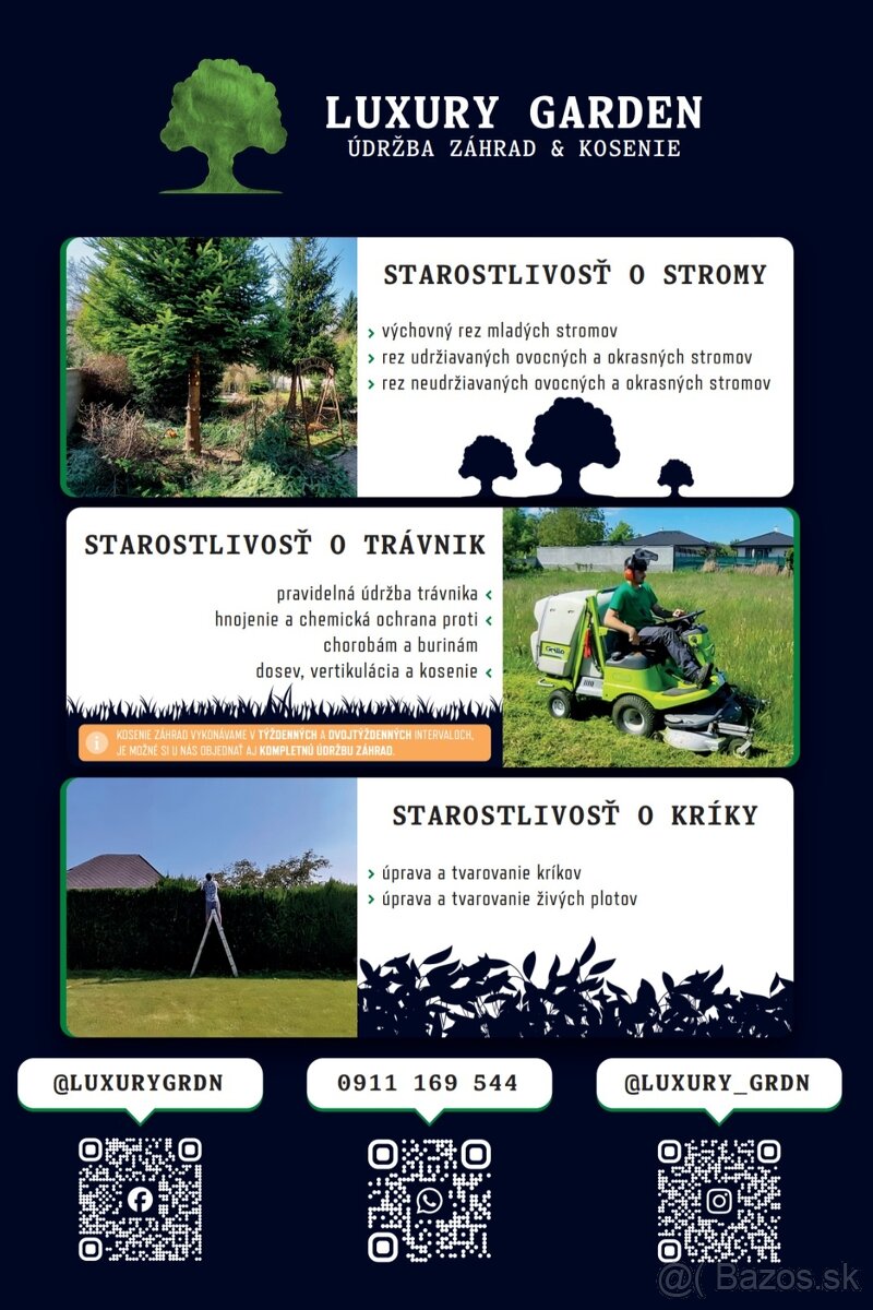 Kosenia a údržba záhrad 0911169544