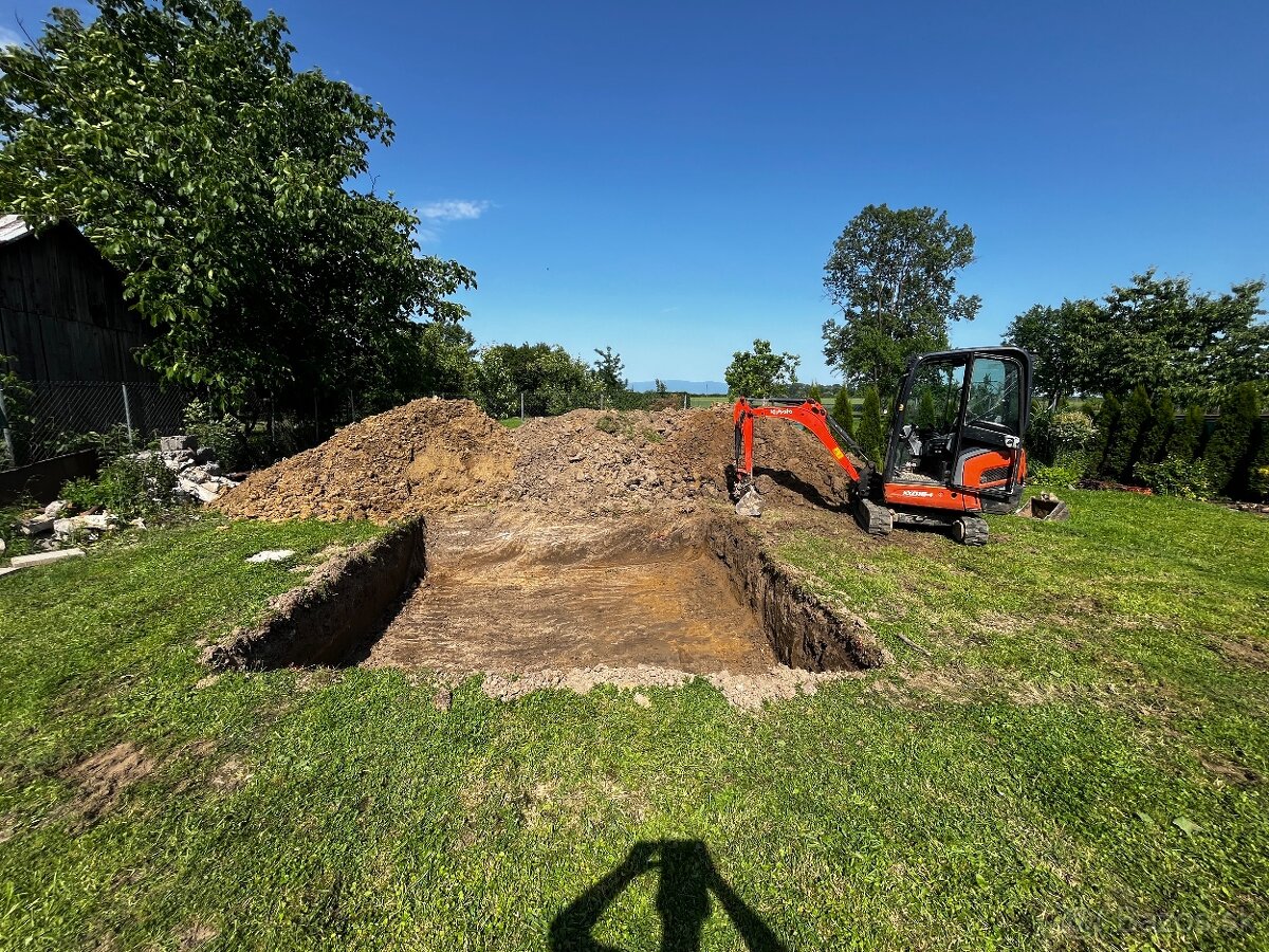 Zemné a výkopové práce, Minibager, nákladná doprava bager