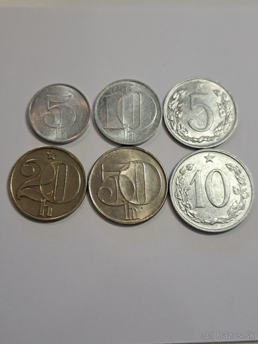 Mince 5,10,20,25,50, halierov
