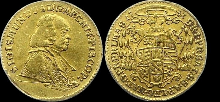 Salzburg - Zikmund Schrattenbach - zlatý dukát 1761