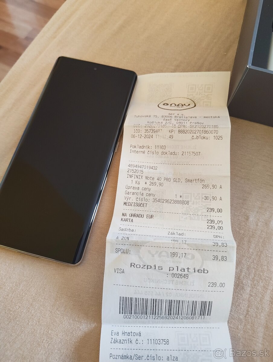 Mobilný telefón Infinix note40 pro