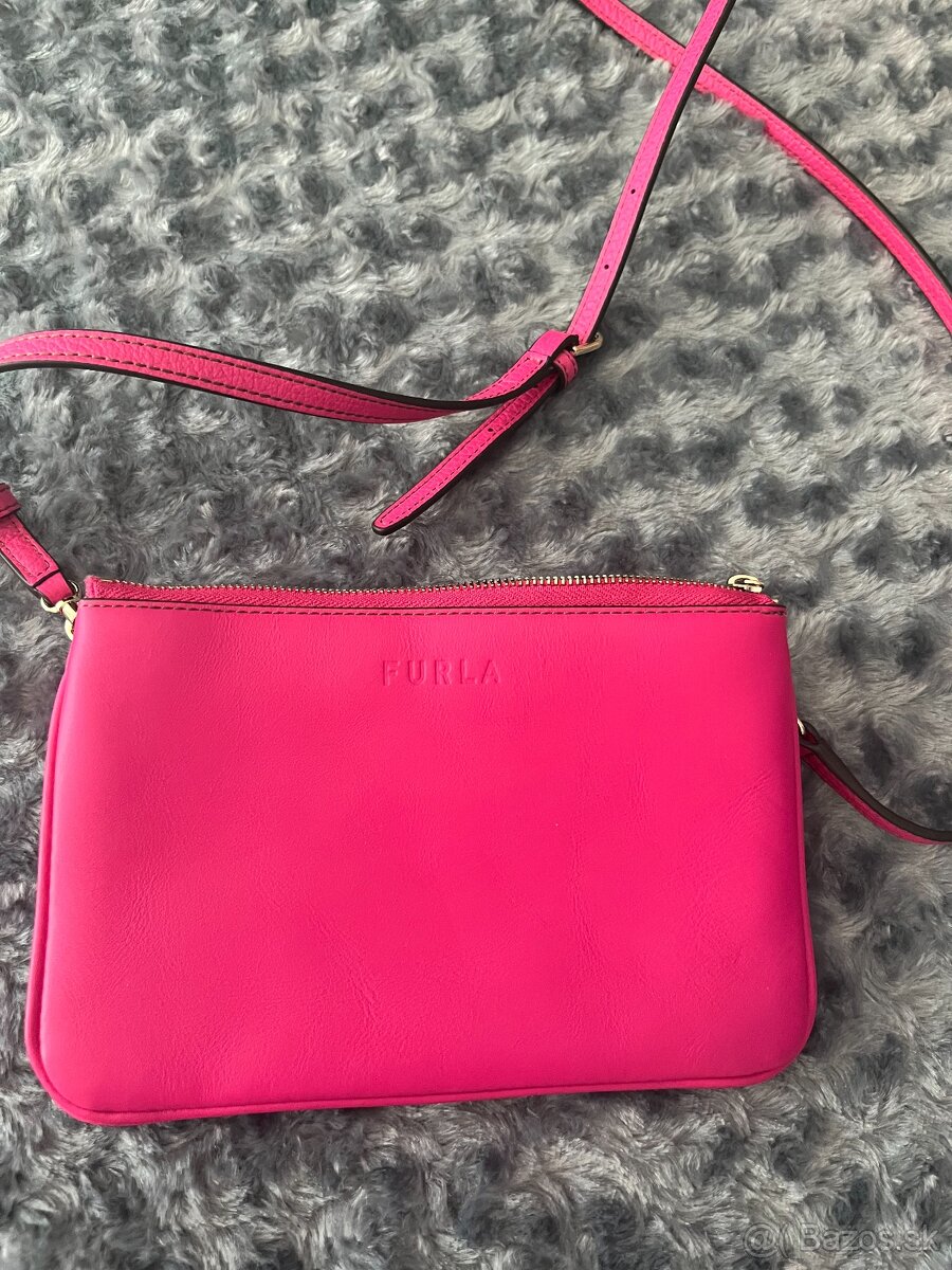 FURLA CYKLAMENOVA RUZOVA CROSSBODY LISTOVA KABELKA
