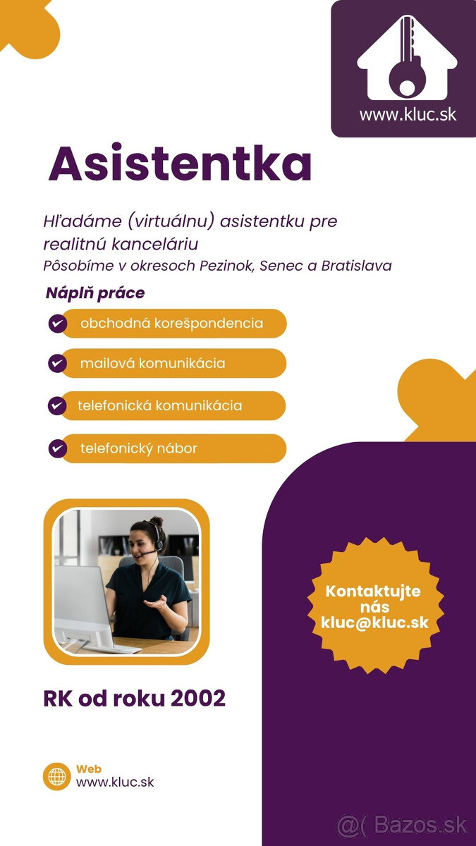 Asistentka pre realitnú kanceláriu