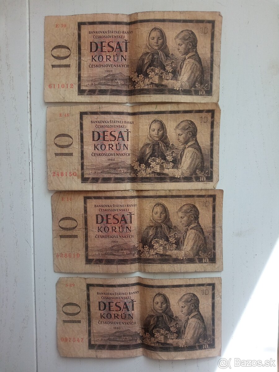 Československé bankovky mince