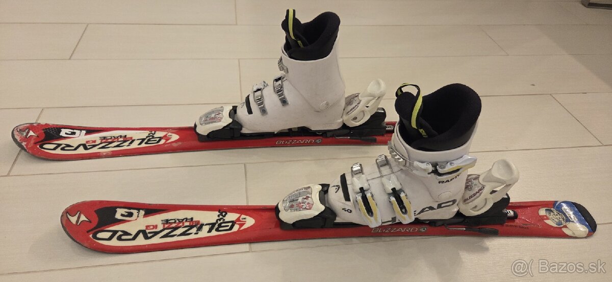 Detské lyže 90 cm + lyžiarky 18 - 18,5 cm