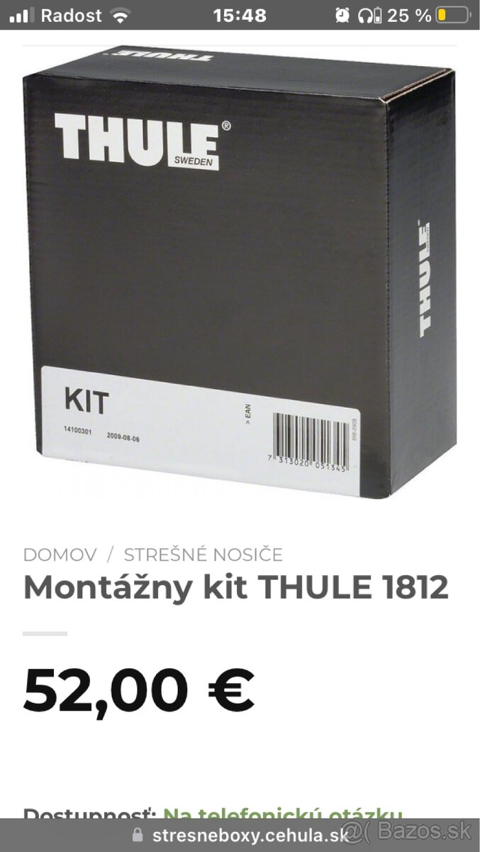 Montazny kit thule 1812 Opel astra K.