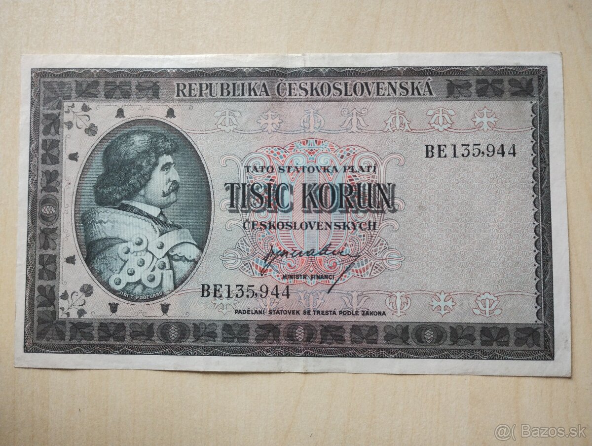 predám staré bankovky československo