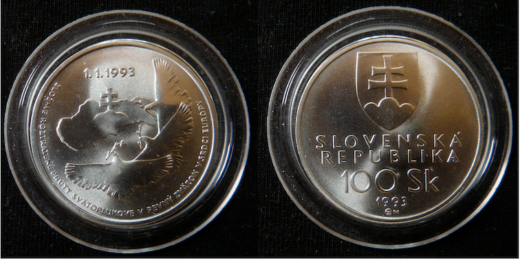 Slovenské strieborné 100, 200 koruny bk, proof