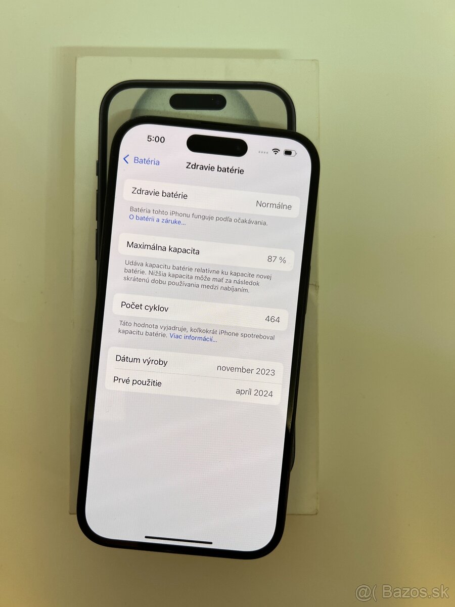IPHONE 15 BLACK 128GB ZÁRUKA - DOBRÝ STAV