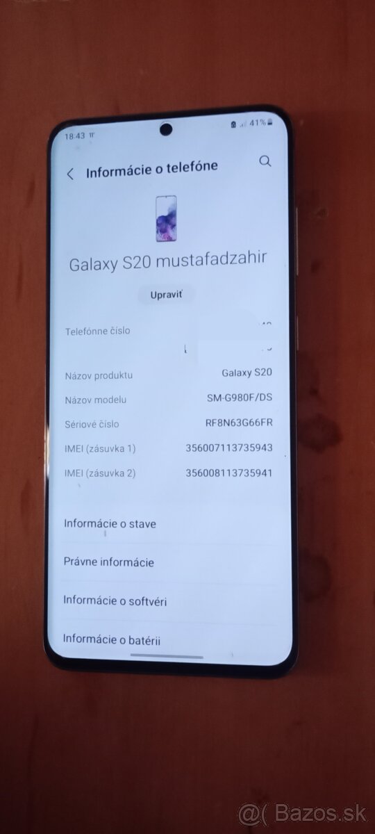 predám Samsung galaxy s20 8/128 dual sim