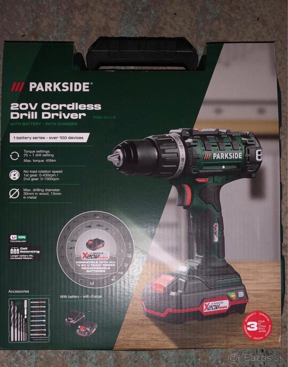 Aku vrtaci skrutkovač Parkside