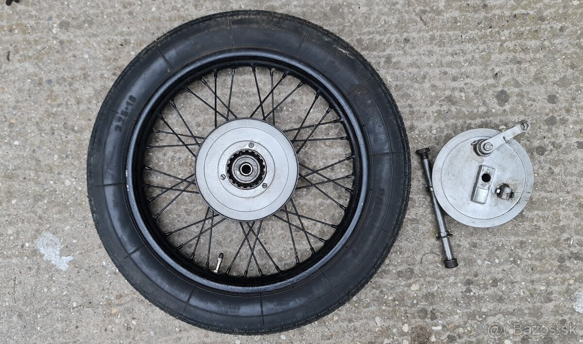 Zadné koleso + zadná brzda + os - JAWA ČZ 175 / 356