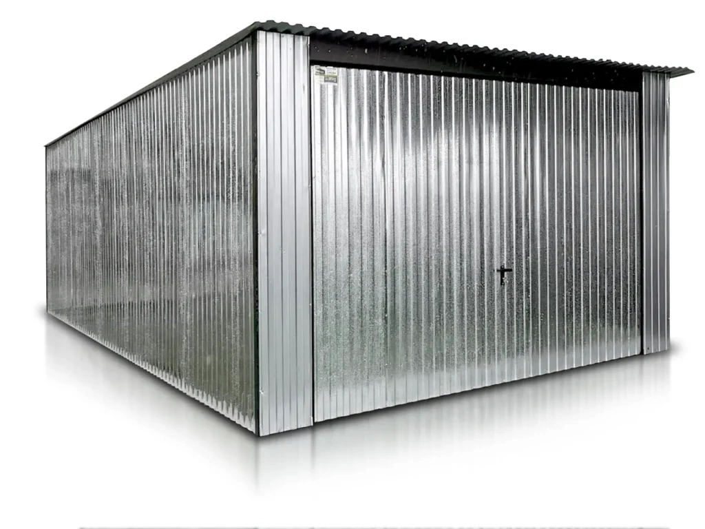 Pozinkovaná plechová garáž 4×6 m – výklopná brána